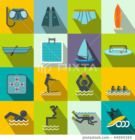 Water sport flat icons - Stock Illustration [44894384] - PIXTA