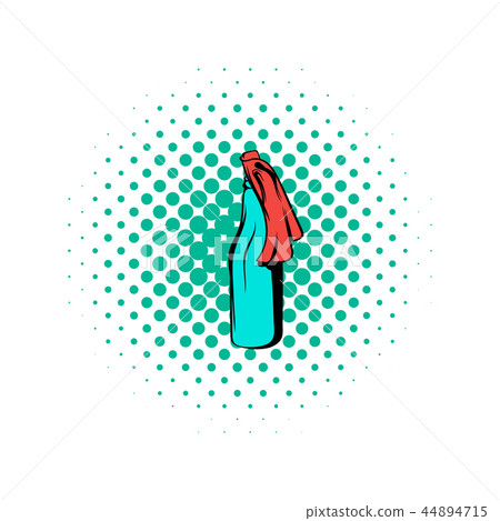 Glass bottle filled with gasoline comics icon 44894715