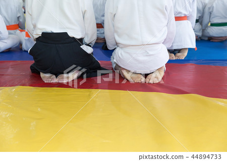 People in kimono and hakama on martial arts training 44894733