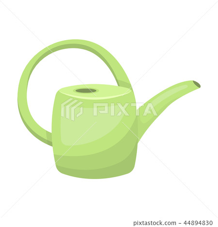 Green plastic watering can for watering flowers in the garden.Farm and gardening single icon in 44894830