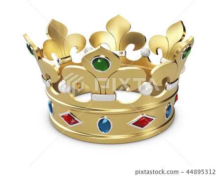 3d Illustration of Golden king crown isolated... - Stock Illustration ...