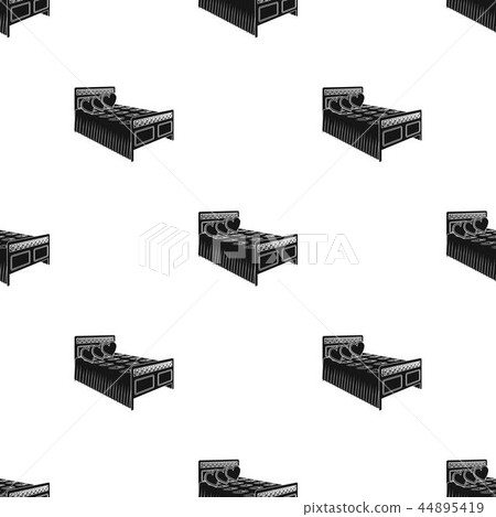 A bed with backs, pillows and a coverlet. Beds single icon in black style vector symbol stock A bed with backs, pillows and a coverlet. Beds single icon in black style vector symbol stock 44895419