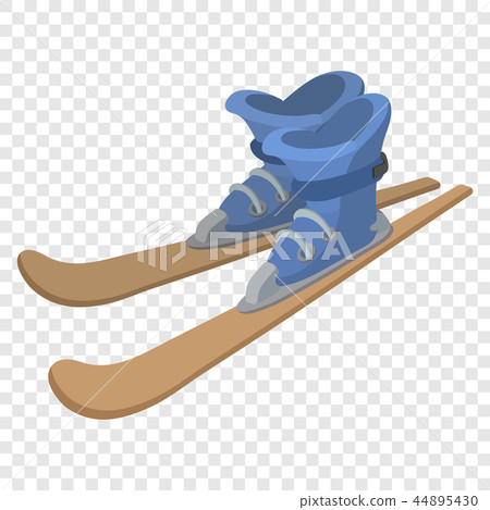 Ski boots and skis cartoon illustration 44895430