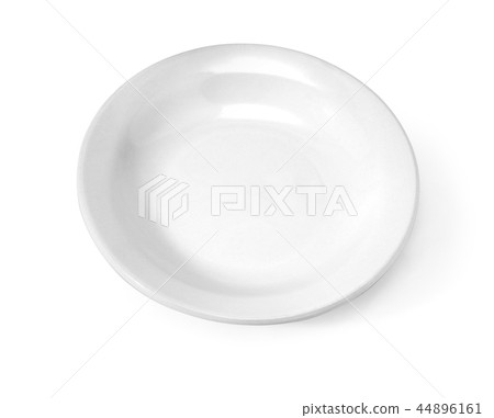 old white plate isolated on white 44896161