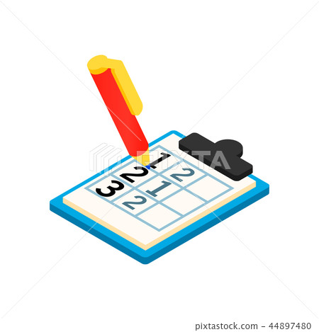 Golf scorecard with pan isometric 3d icon 44897480
