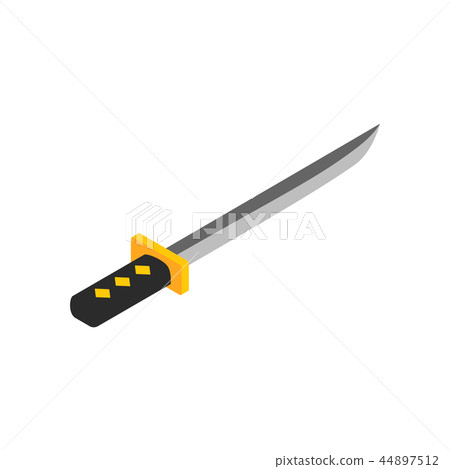 Wakizashi weapon isometric 3d icon Wakizashi weapon isometric 3d icon 44897512