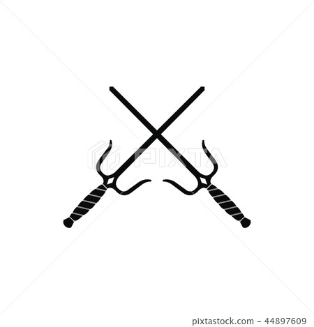 Sai weapon black simple icon 44897609