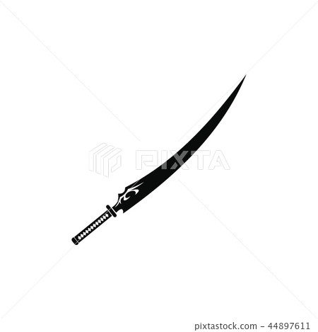 Japanese sword black simple icon Japanese sword black simple icon 44897611