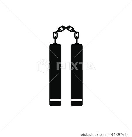 Nunchaku weapon black simple icon 44897614