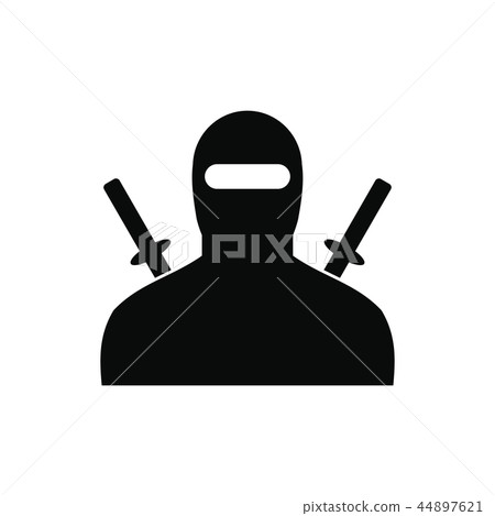 Ninja black simple icon 44897621