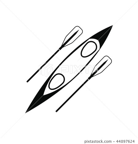 Kayak and rowing oar black simple icon 44897624