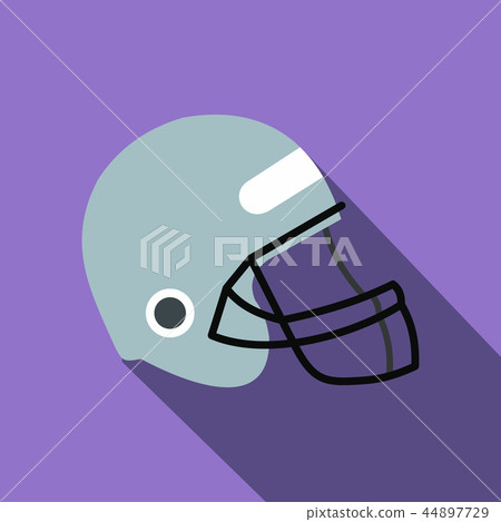 Football helmet with face mask flat icon 44897729