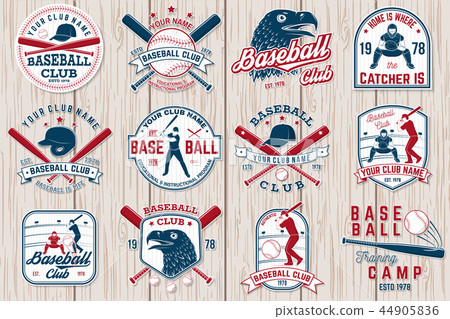 Set of baseball or softball club badge. Vector illustration. Concept for shirt or logo, 44905836