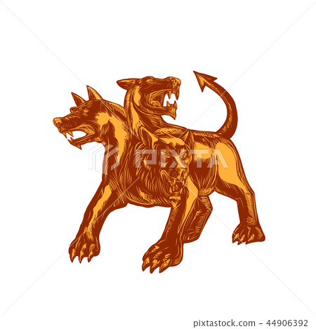 Cerberus Scratchboard Style Cerberus Scratchboard Style 44906392