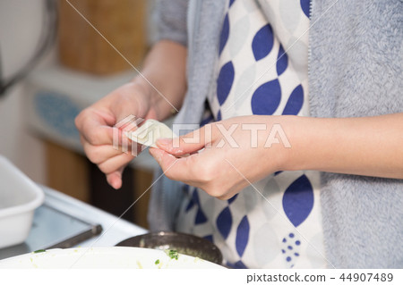 Hand making dumplings Hand making dumplings 44907489