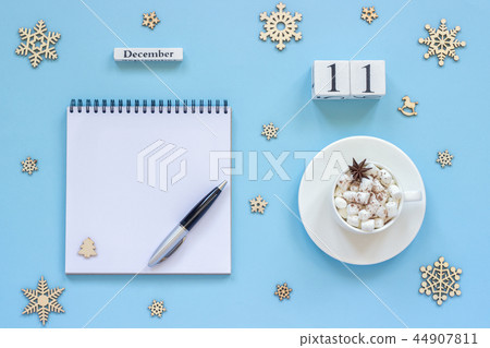 December 11 cup cocoa marshmallow empty notepad 44907811