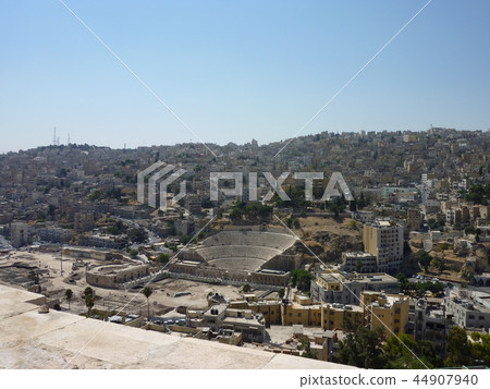Roman theater and Amman city 44907940
