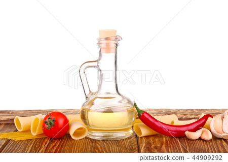 raw pasta and food vegetable isolated 44909292