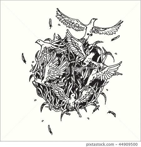 Hand drawn Doodle abstract graphic art design 44909500