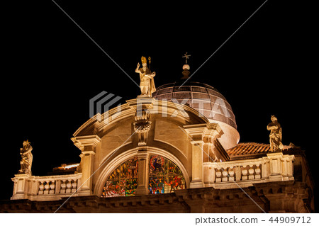 Church of St Blaise at Night in Dubrovnik Church of St Blaise at Night in Dubrovnik 44909712