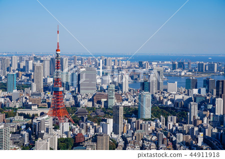 Tokyo city Tokyo Tower taken at a high pixel rate to the left Odaiba direction Tokyo city Tokyo Tower taken at a high pixel rate to the left Odaiba direction 44911918