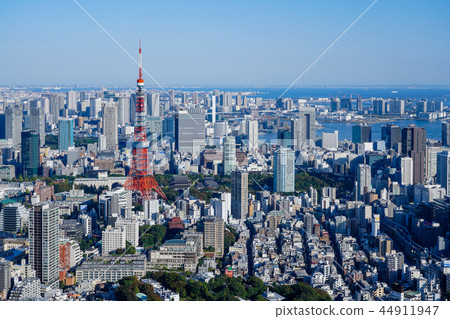 Tokyo city Tokyo Tower taken at a high pixel rate to the left Odaiba direction Tokyo city Tokyo Tower taken at a high pixel rate to the left Odaiba direction 44911947