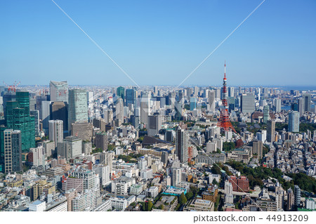 Tokyo city Tokyo Tower taken at a high pixel rate to the right Odaiba direction Tokyo city Tokyo Tower taken at a high pixel rate to the right Odaiba direction 44913209