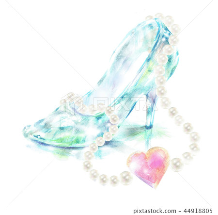 Glass shoes jewelry hand drawn 44918805