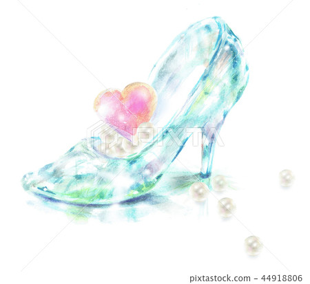Glass shoes heart jewelry pearl 44918806