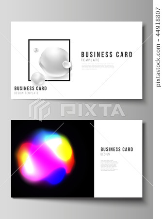 Vector illustration of the editable layout of two creative business cards design templates. Sci-fi Vector illustration of the editable layout of two creative business cards design templates. Sci-fi 44918807