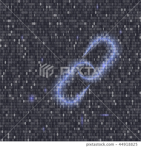 Blockchain hyperlink symbol. Binary code vector background with numbers one and zero. Cryptocurrency Blockchain hyperlink symbol. Binary code vector background with numbers one and zero. Cryptocurrency 44918825