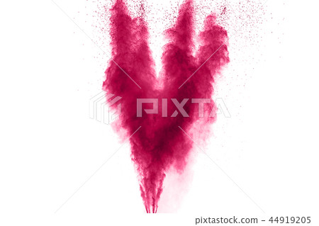 Abstract pink powder explosion on white background Abstract pink powder explosion on white background 44919205