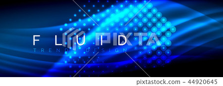Liquid neon flowing waves, glowing light lines background Liquid neon flowing waves, glowing light lines background 44920645