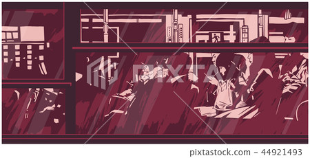 People on late night bus illustration vector People on late night bus illustration vector 44921493