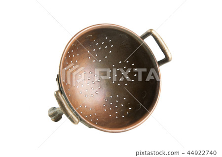 Vintage copper colander isolated on white 44922740