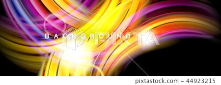 Background abstract design, flowing mixing liquid color waves on black Background abstract design, flowing mixing liquid color waves on black 44923215