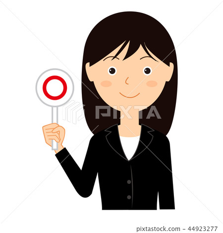Woman in a business suit with a full tag 44923277