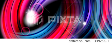 Mixing color waves on black, liquid flowing shapes 44923695