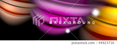 Background abstract design, flowing mixing liquid color waves on black Background abstract design, flowing mixing liquid color waves on black 44923716