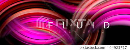 Mixing color waves on black, liquid flowing shapes 44923717
