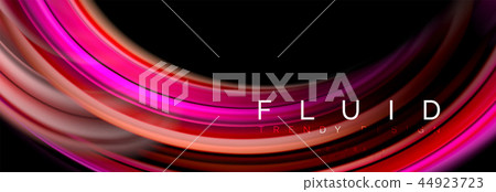 Mixing color waves on black, liquid flowing shapes 44923723