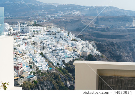 view from the hotel to the town of Fira view from the hotel to the town of Fira 44923954
