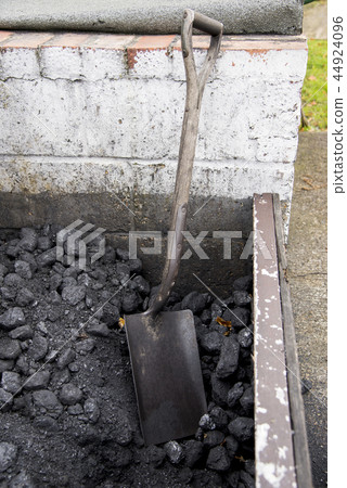 Pile of coal for fuelling steam trains 44924096