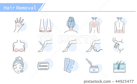 Hair removal concept Icon 44925477