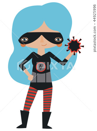 Black and red masked superhero with super powers. Black and red masked superhero with super powers. 44925996
