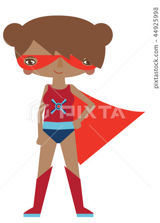 Red and blue caped superhero with super powers Red and blue caped superhero with super powers 44925998
