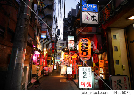 Tokyo's urban landscape in Japan Shinbashi at night 44926074