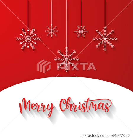 Merry christmas red background with snowflake Merry christmas red background with snowflake 44927092