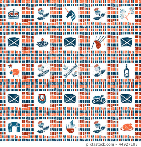 Plaid fabric seamless pattern, big scottish set 44927195