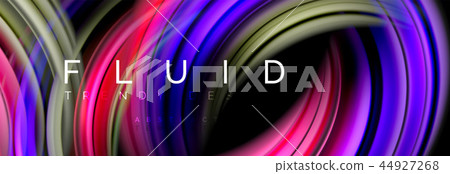 Mixing color waves on black, liquid flowing shapes 44927268